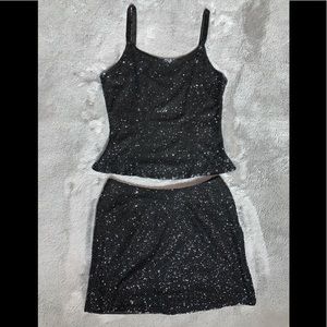 EUC💖Cache Beaded Black Top & Skirt